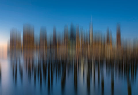 Motion - Brooklyn Bridge Park of Manhattan, NY at Dusk