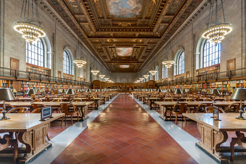 NY Public Library-Main Reading Room. Photo for sale framed or unframed along with free shipping.