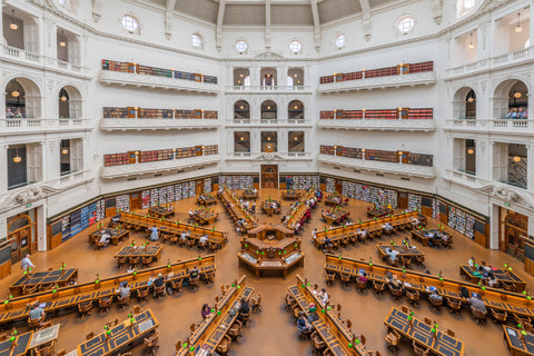 State Library Victoria in Melbourne, Australia. Framed or unframed photo of library for sale with free shipping