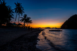 Sunset Vanilla beach, El NIdo, Philippines