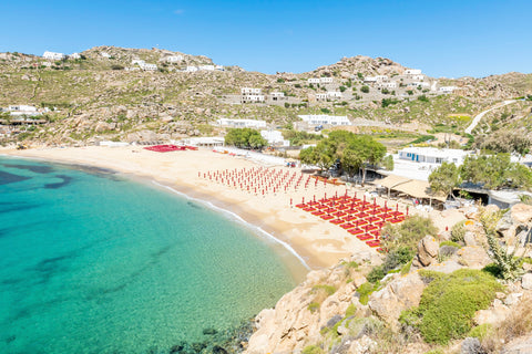 Super Paradise Beach in Mykonos, Greece