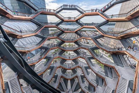 Hudson Yards, NYC, The Vessel And Skyscrapers