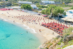 Tilt Shift Super Paradise Beach, Mykonos, Greece