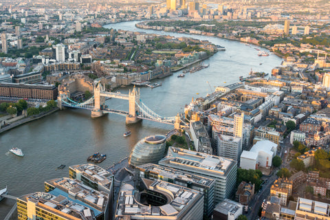 View from the Shard of the Tower Bridge, London, England