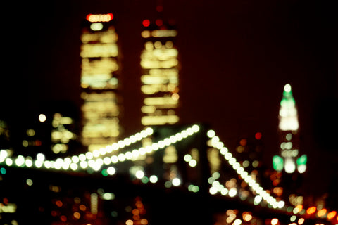 Twin Towers Blur of Downtown New York, 1990's