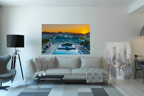Sunset Grand Hyatt Athens, Greece. Photo framed in acrylic and unframed photo and free shipping in the US