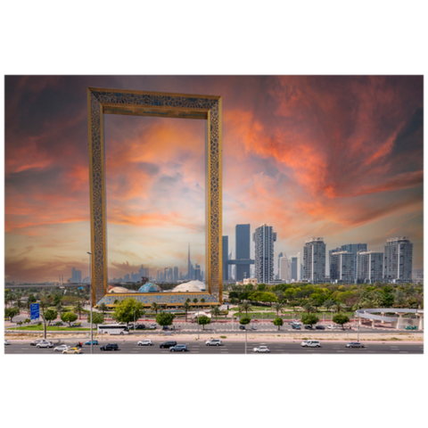 Dubai Skyline through the DubaiFrame