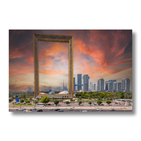 Dubai Skyline through the DubaiFrame