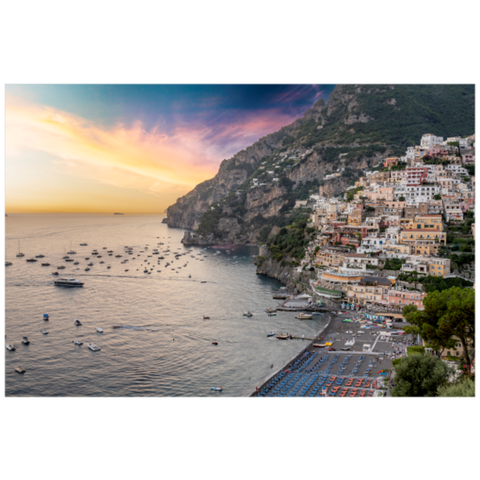 Positano Beach, Amalfi Coast at Sunset