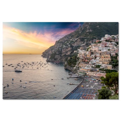 Positano Beach, Amalfi Coast at Sunset