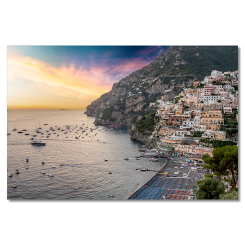 Positano Beach, Amalfi Coast at Sunset